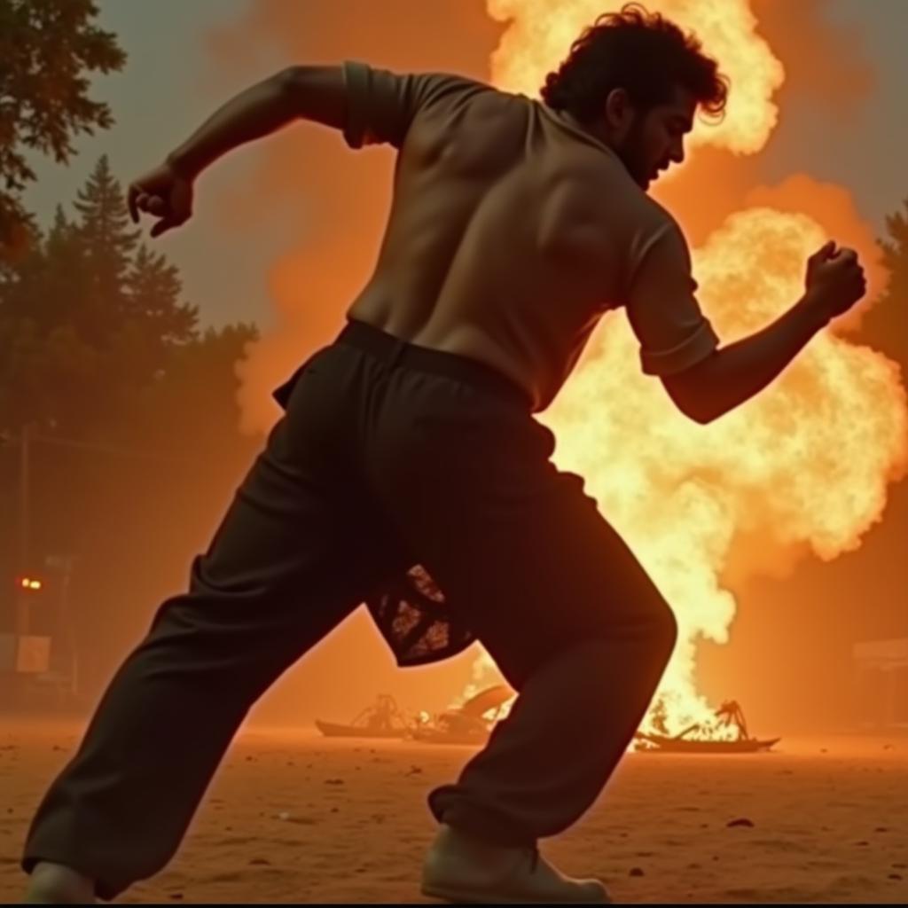 Action-packed scene from a 2002 Tamil film