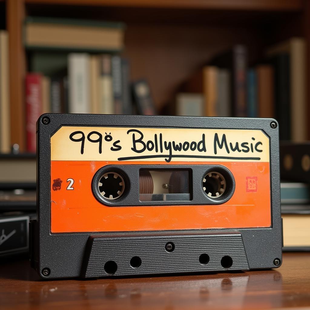 A cassette tape representing the nostalgia of 90s Bollywood music 