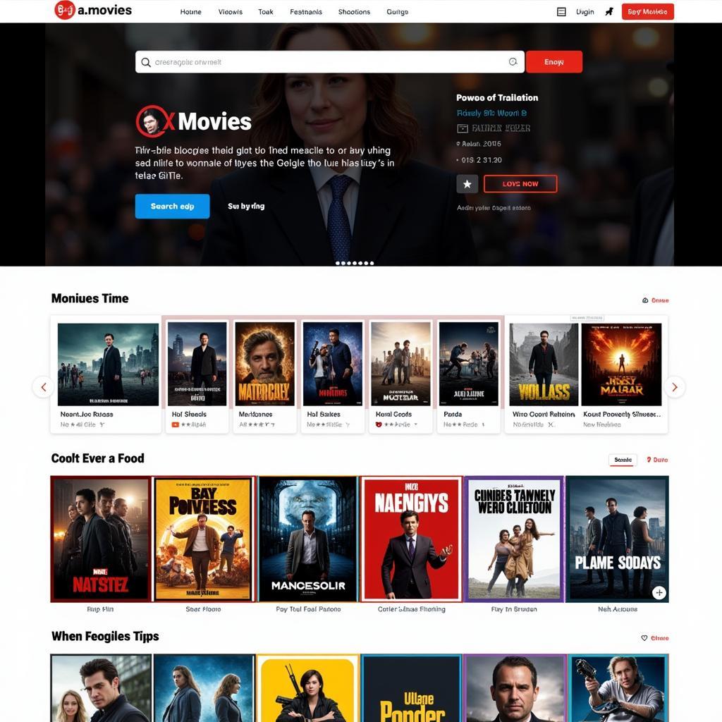 9x Movies Website Interface