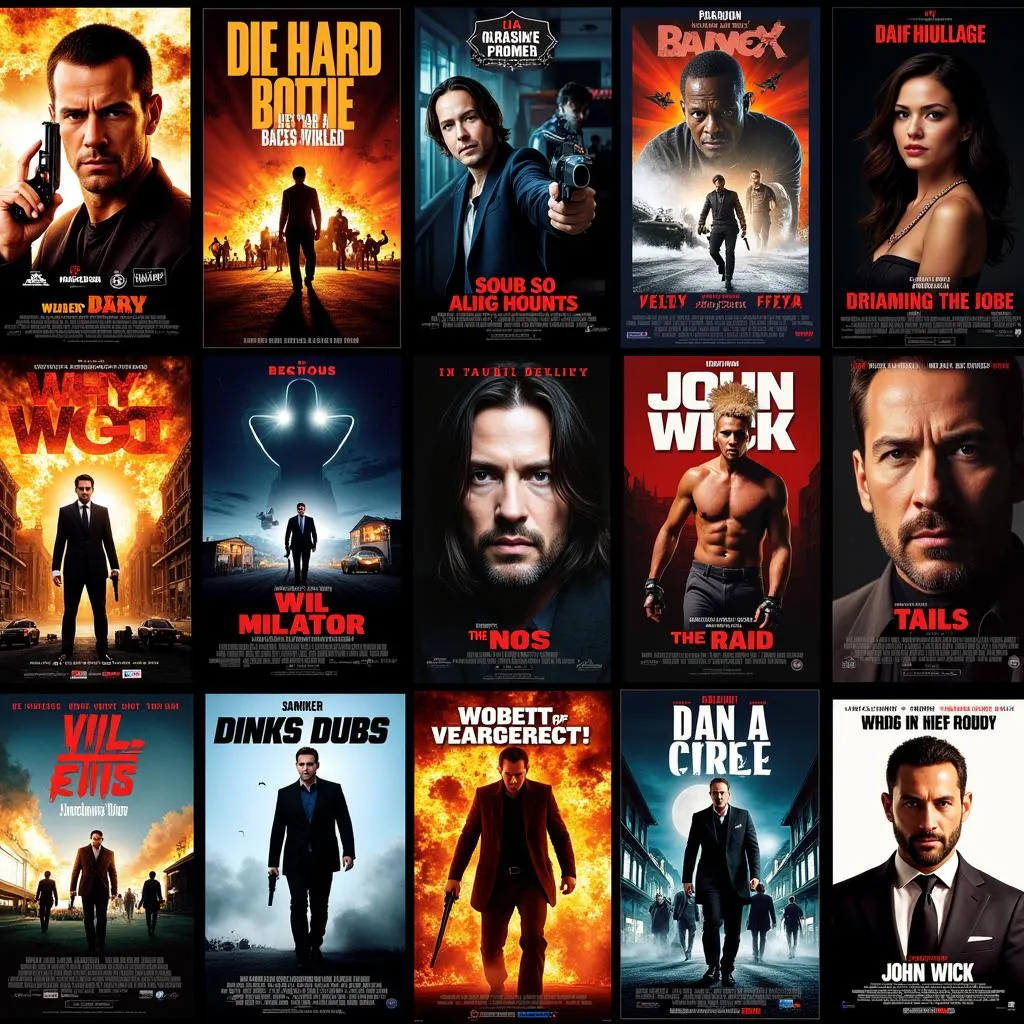 Action Movie Poster Collage