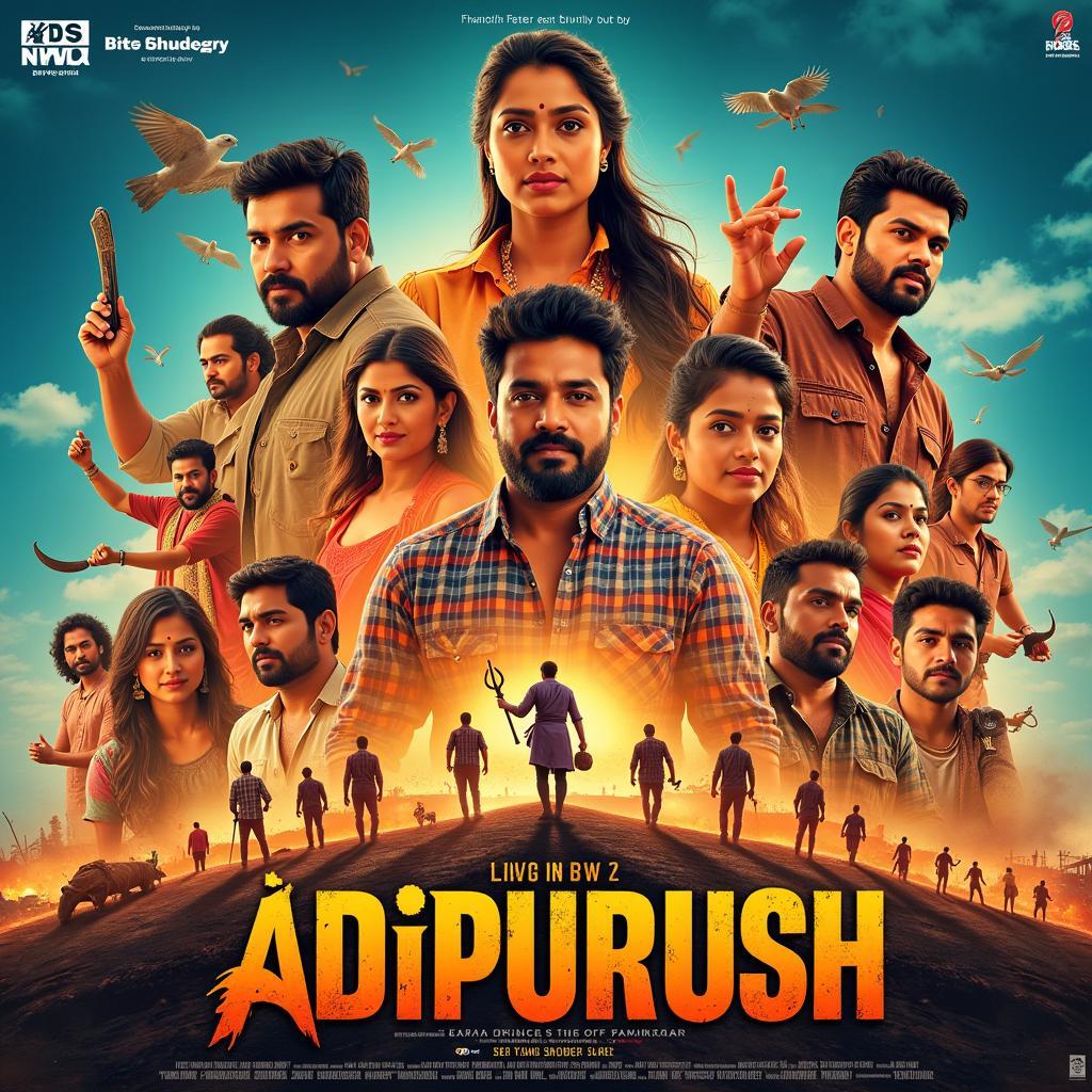 Adipurush movie poster showcasing lead actors