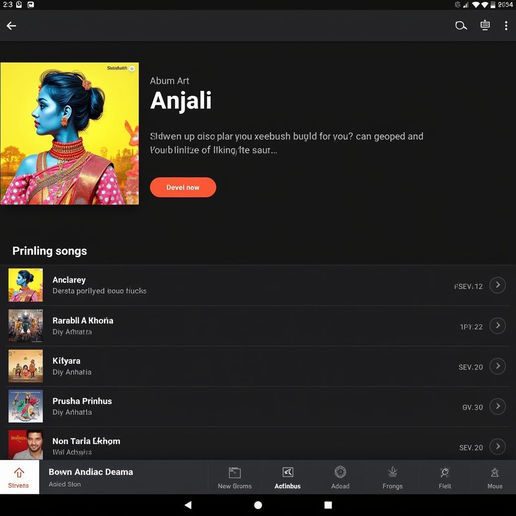 Anjali Movie Songs on a Music Streaming Platform