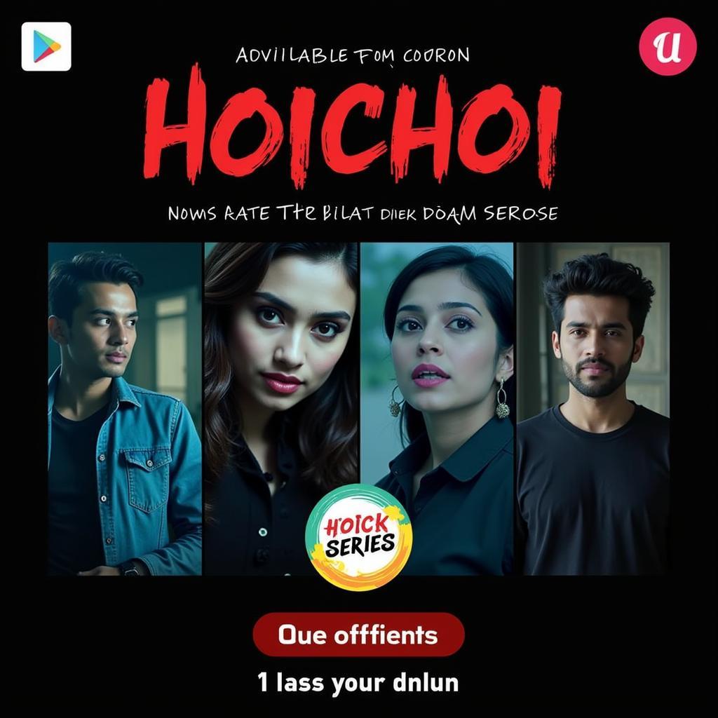 Immersive Bengali Thrillers: Promotional poster for a popular thriller series on Hoichoi, featuring the lead actor in a shadowy setting, creating a sense of intrigue and suspense.