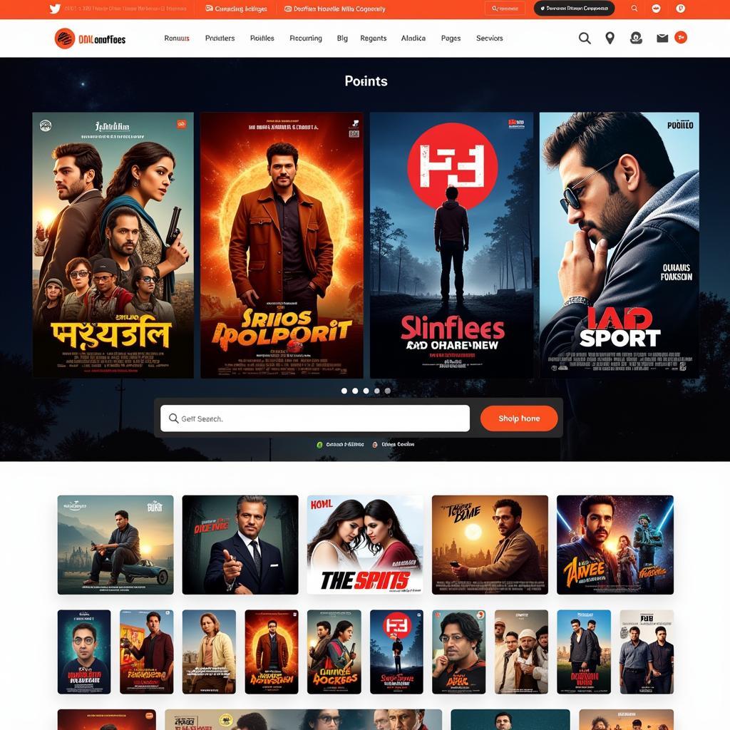 A curated selection of popular Bollywood movie posters displayed on a website