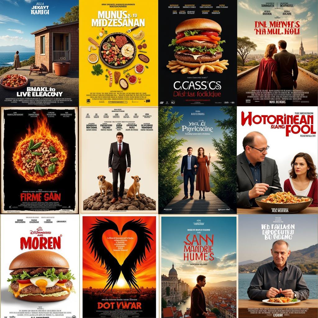 Movie posters for Mediterranean food-themed films