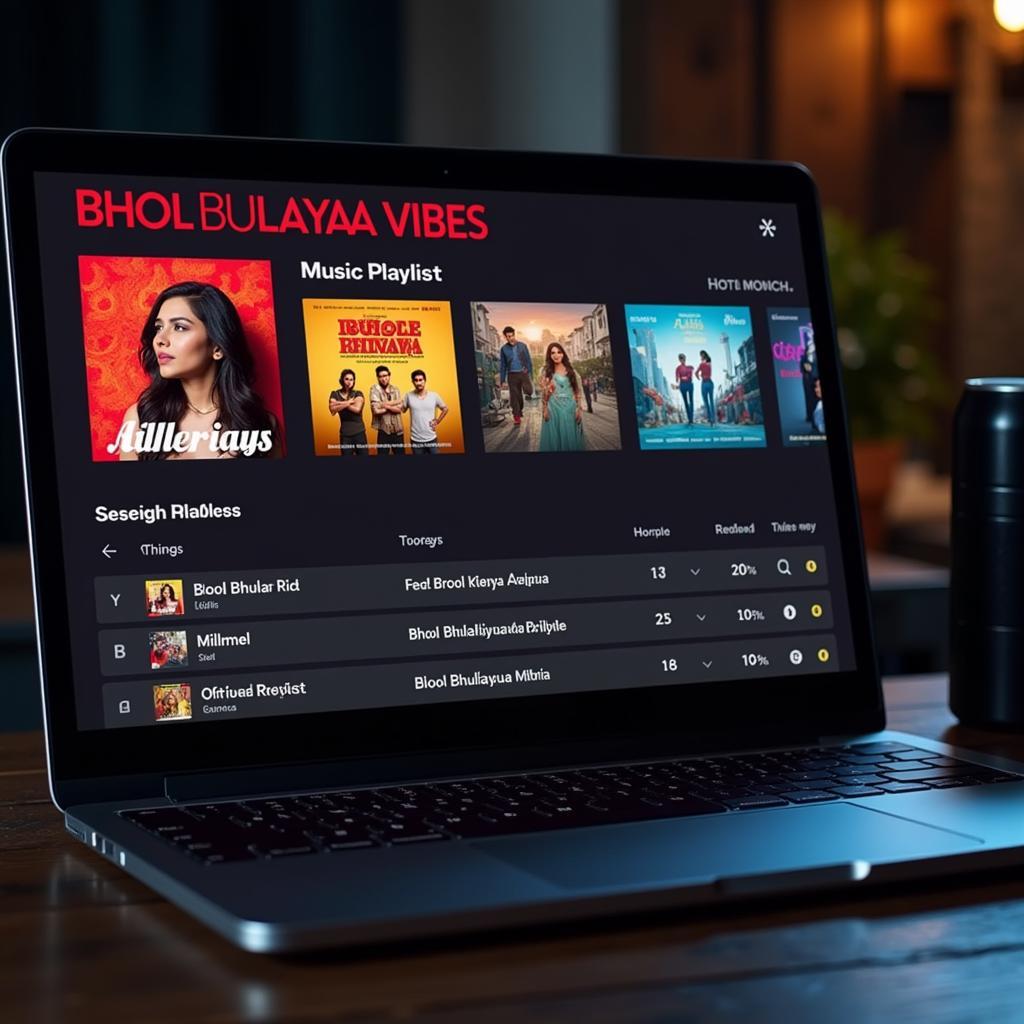 Customized Bhool Bhulaiyaa Music Playlist on Laptop