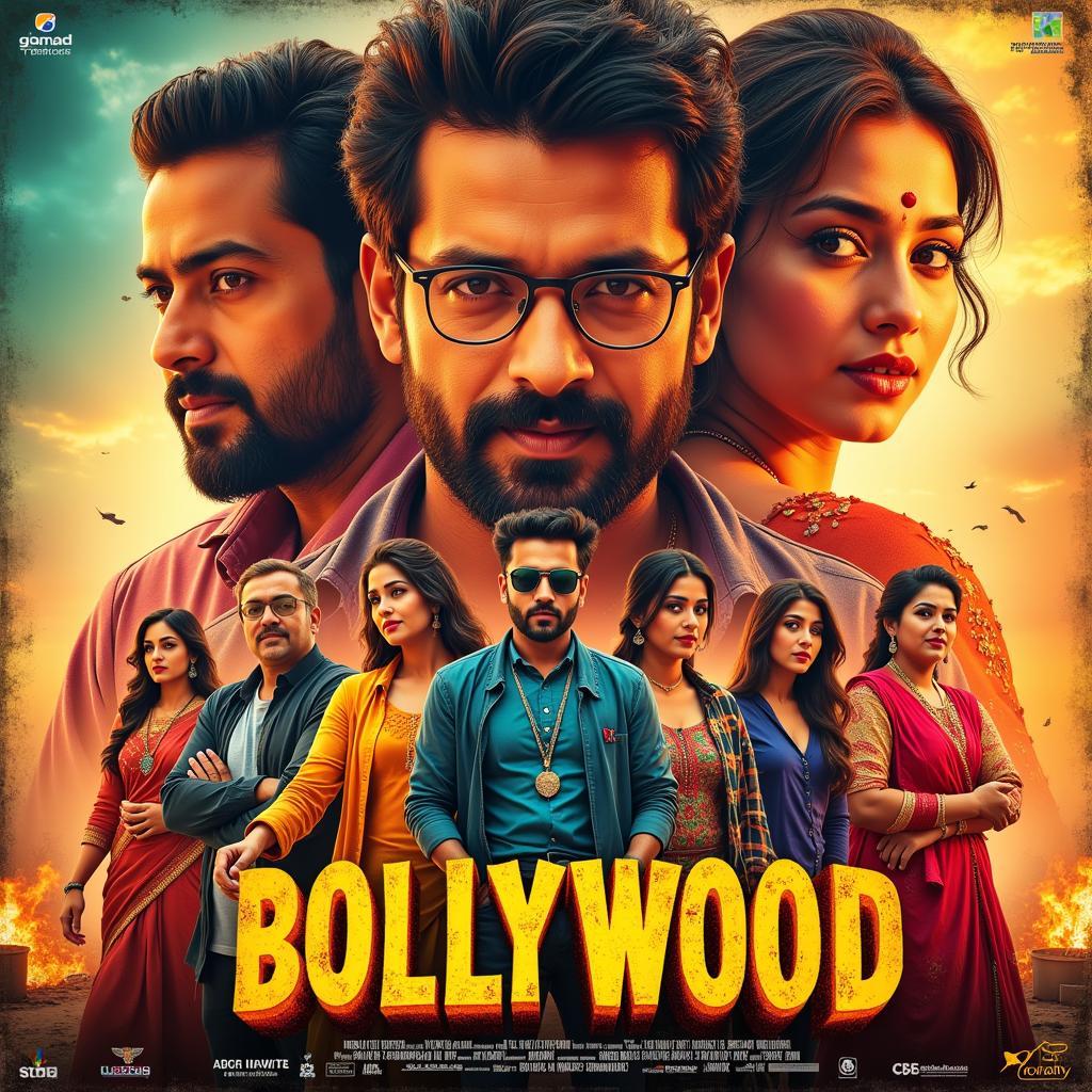 A colorful Bollywood movie poster