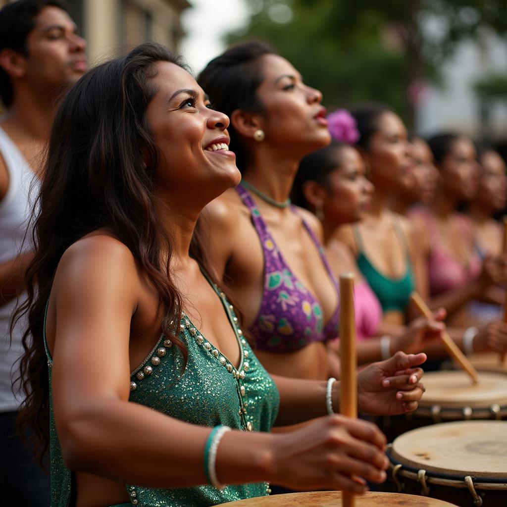 Percussionists performing at the 2016 Brazil Carnival