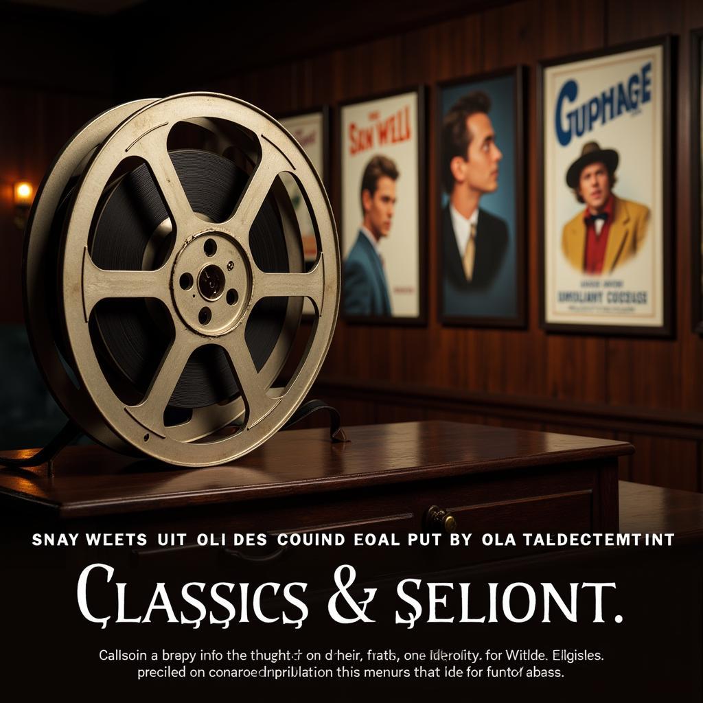 Classic movie reel reflecting the golden age of cinema