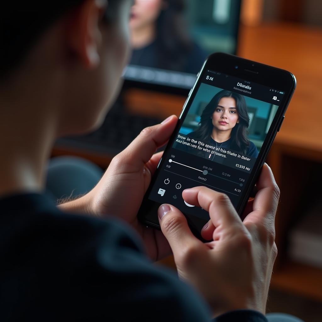  Close-up shot of a person customizing a movie ringtone on their phone