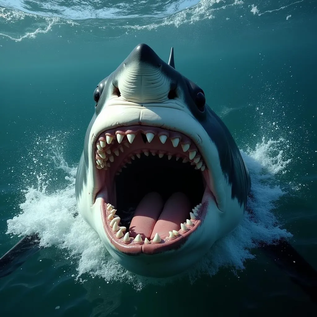 Deep Blue Sea Shark Attack Scene