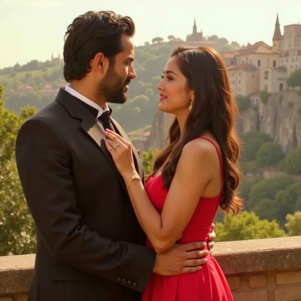 Dev and Rukhsar in a Romantic Setting