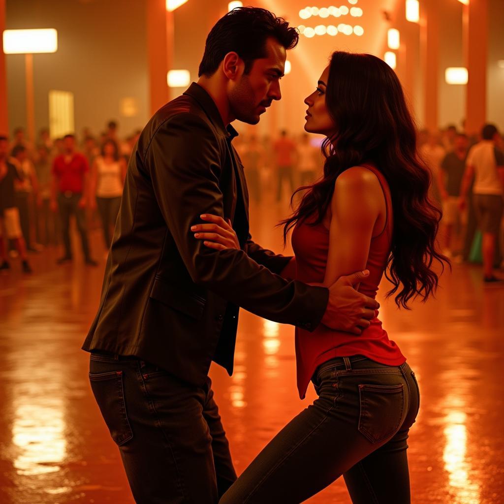 Aamir Khan and Katrina Kaif dancing in a scene from Dhoom 3.