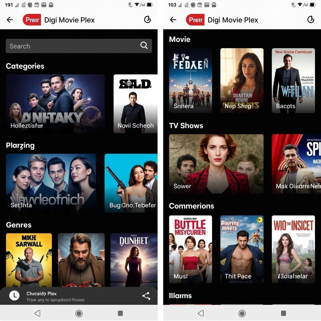 Digi Movie Plex App Interface