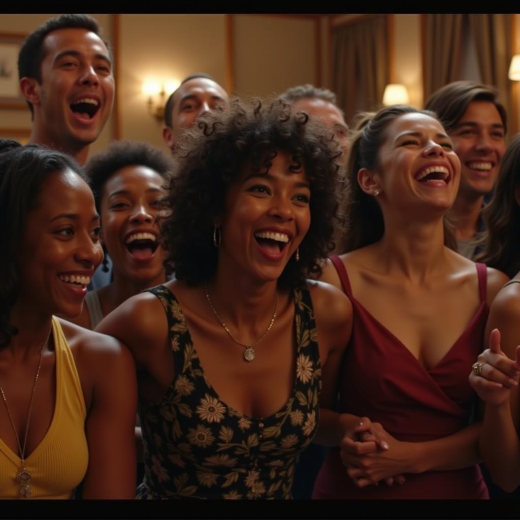 A diverse cast of characters celebrating