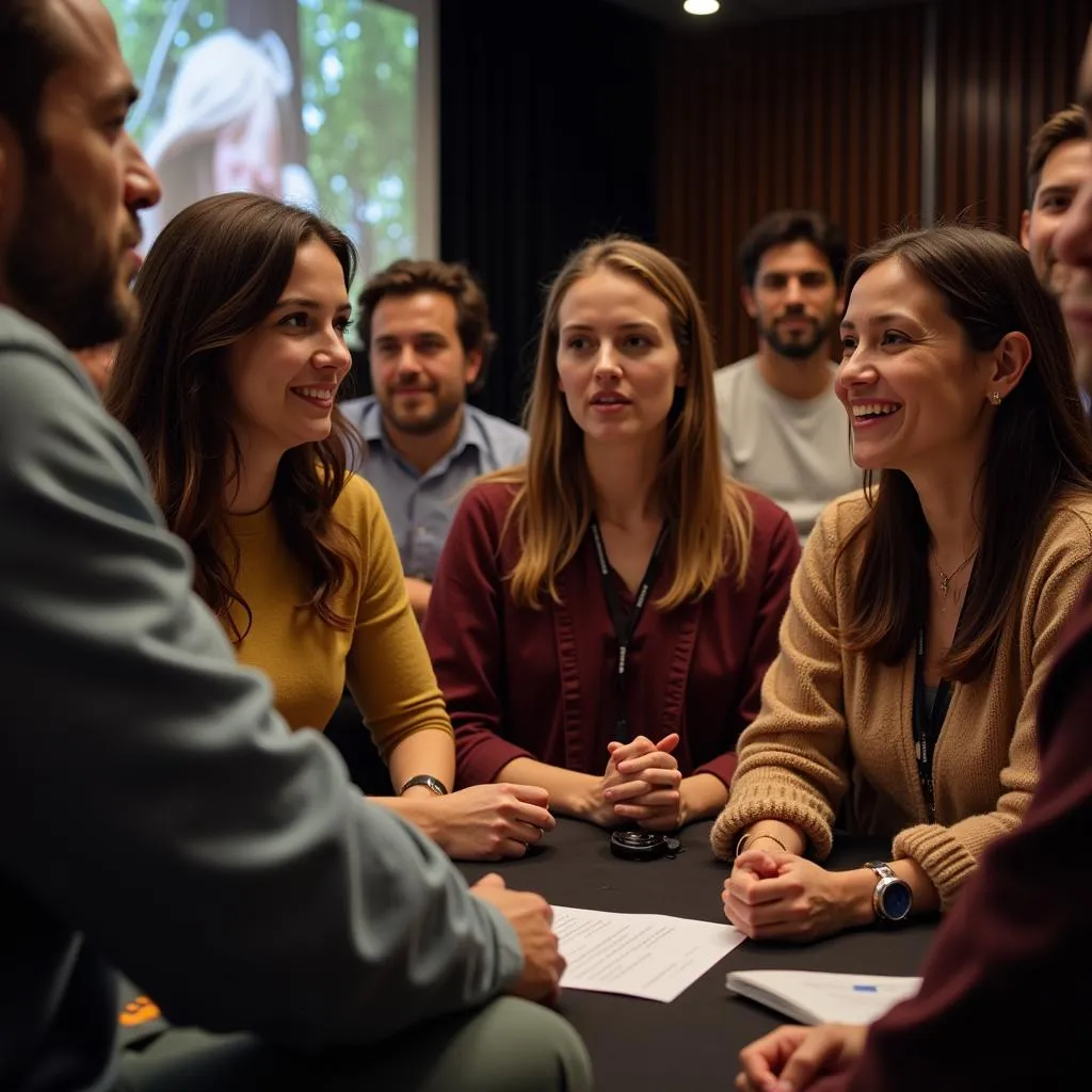 Diverse Group Discussing Film and Culture