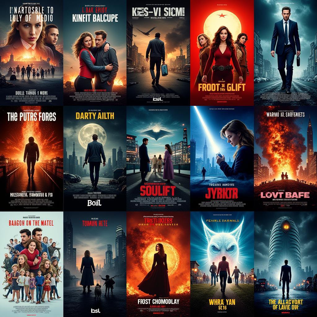 A collage showcasing a vibrant array of movie posters spanning various genres