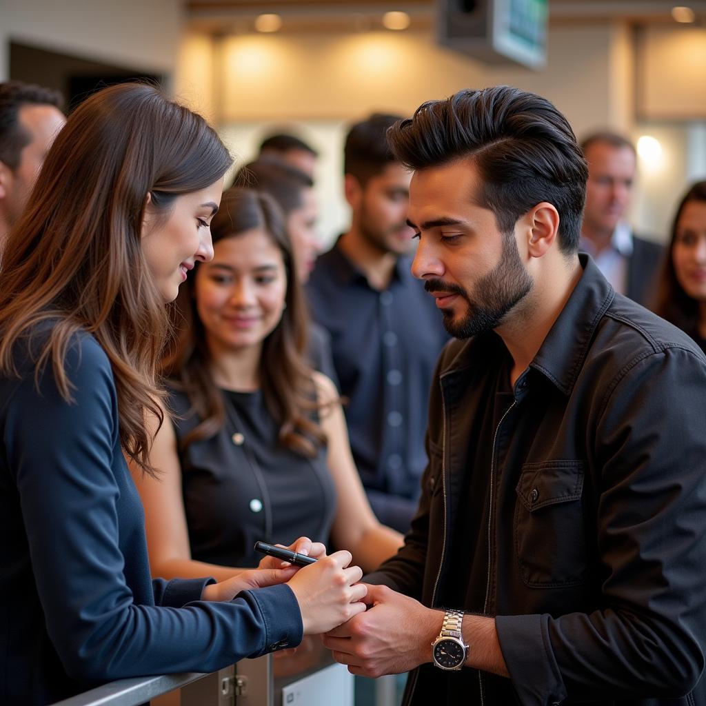 DJ Johal during a fan meet and greet