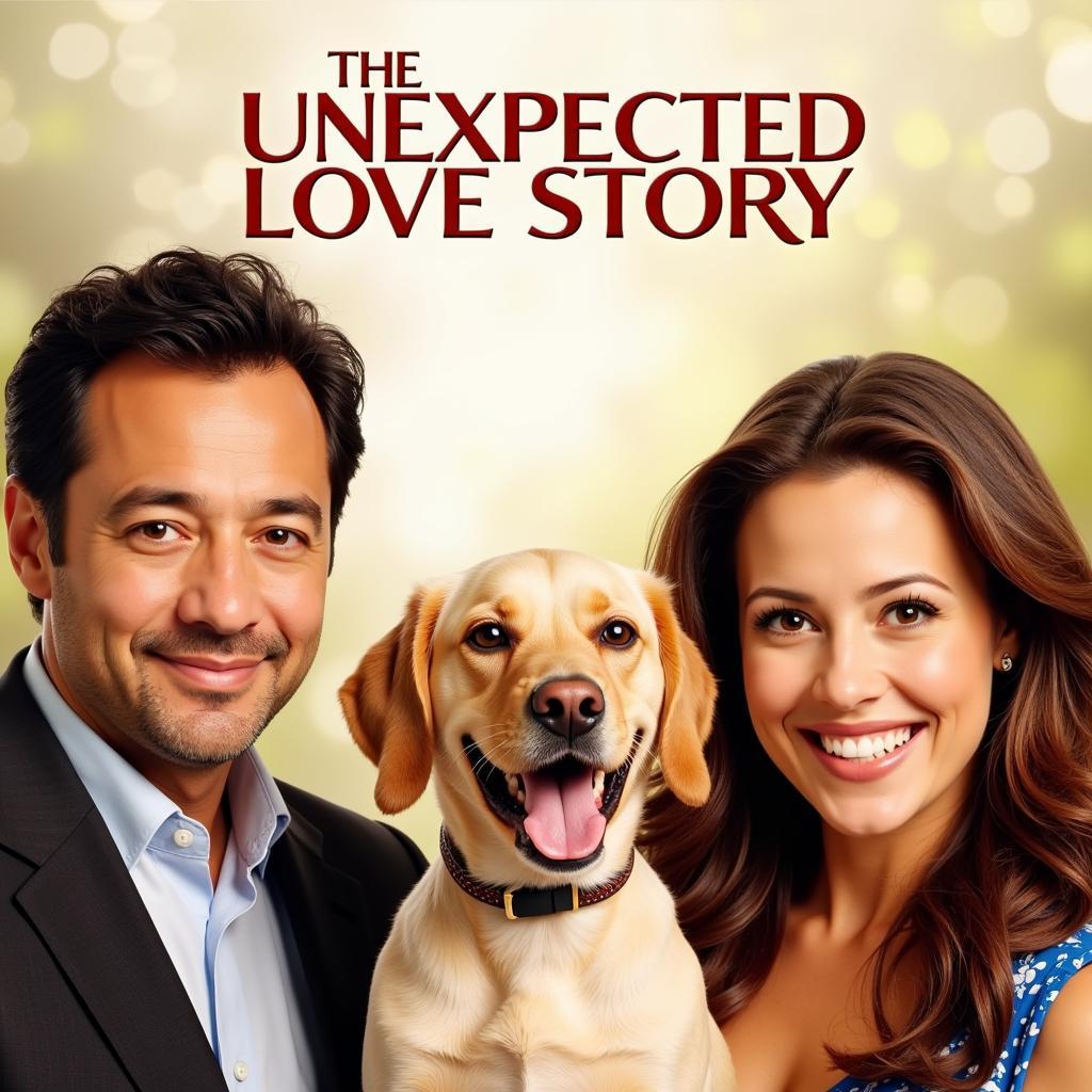 Romantic Comedy Movie Poster featuring a dog and two actors