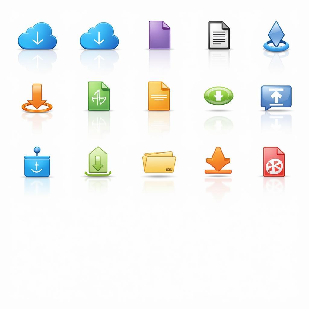 Icons representing different file download options