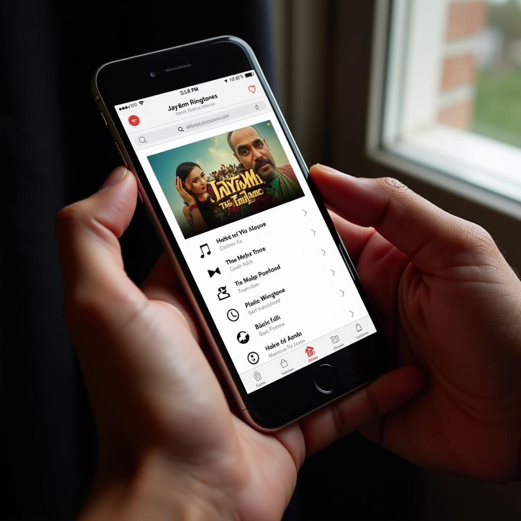 Downloading Jayam Ringtones on a Smartphone