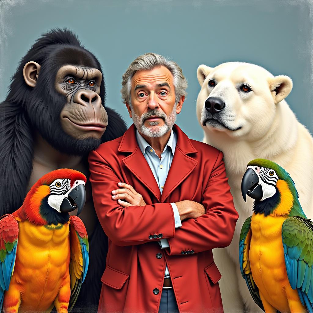 Dr. Dolittle with his animal companions