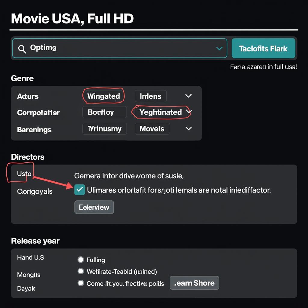 Search and Filtering Options for English Blue Movie HD