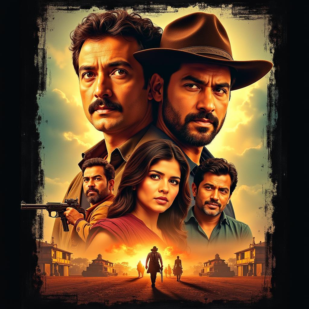 A movie poster showcasing a mix of Indian and Western actors