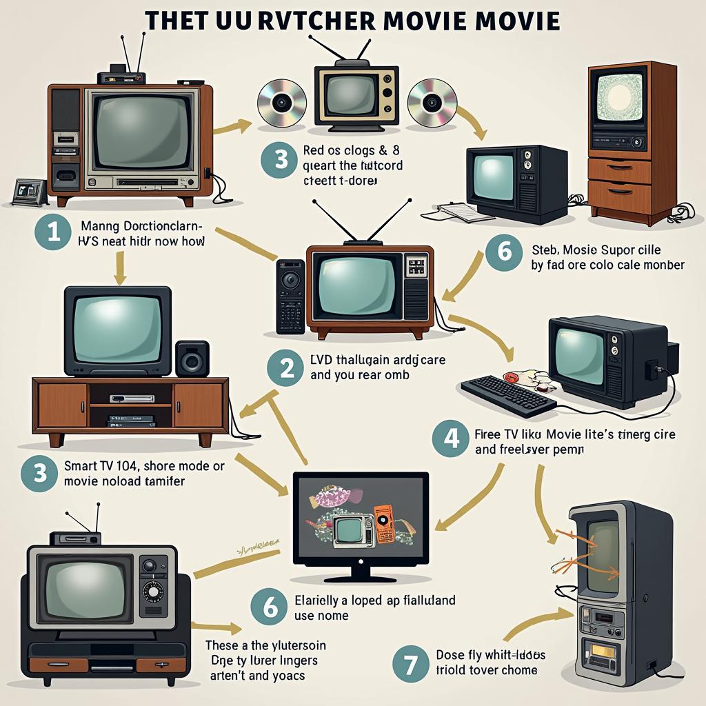 Image depicting the evolution of movie watching from old-school methods to modern streaming.