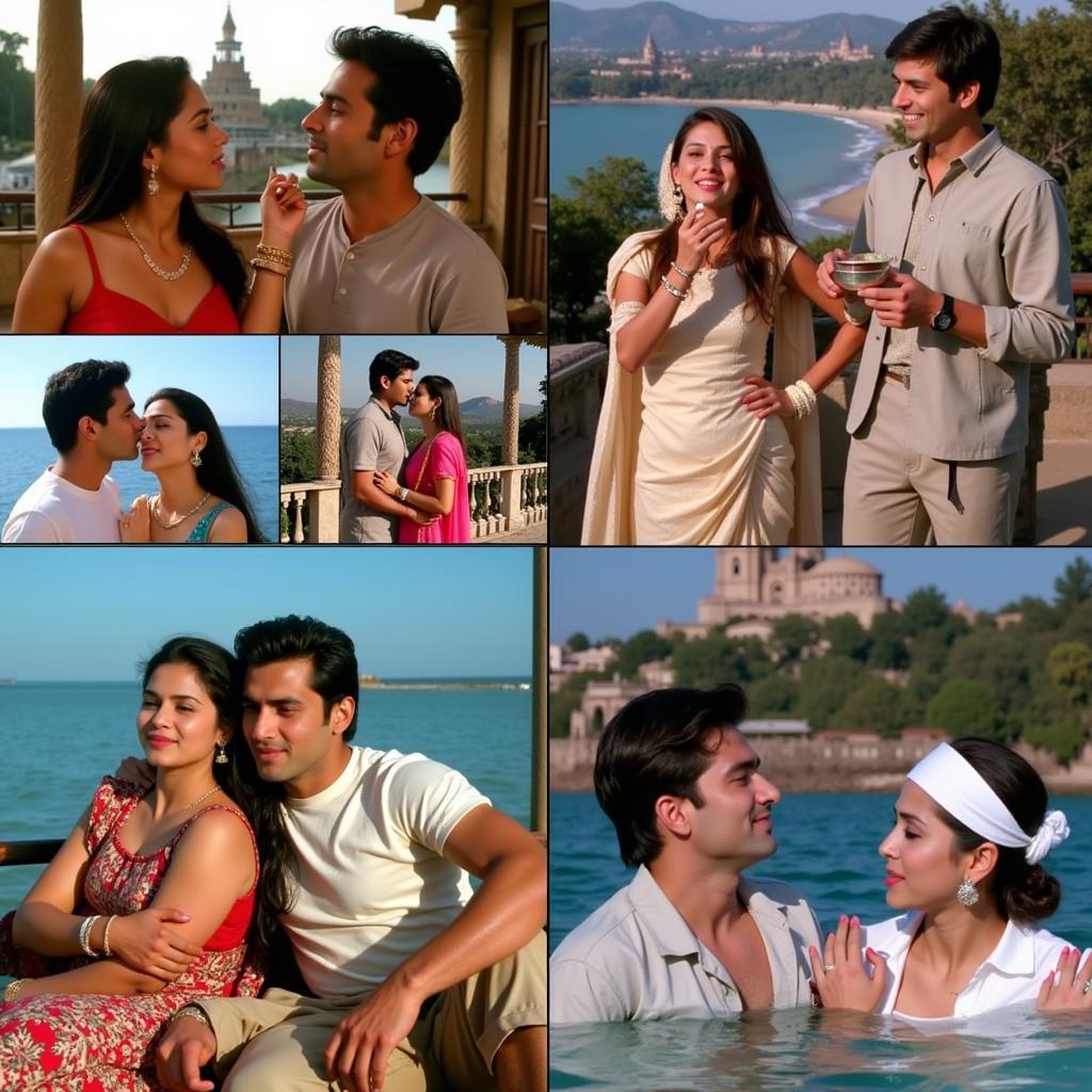 Indian couples exploring exotic locations on their honeymoon in film