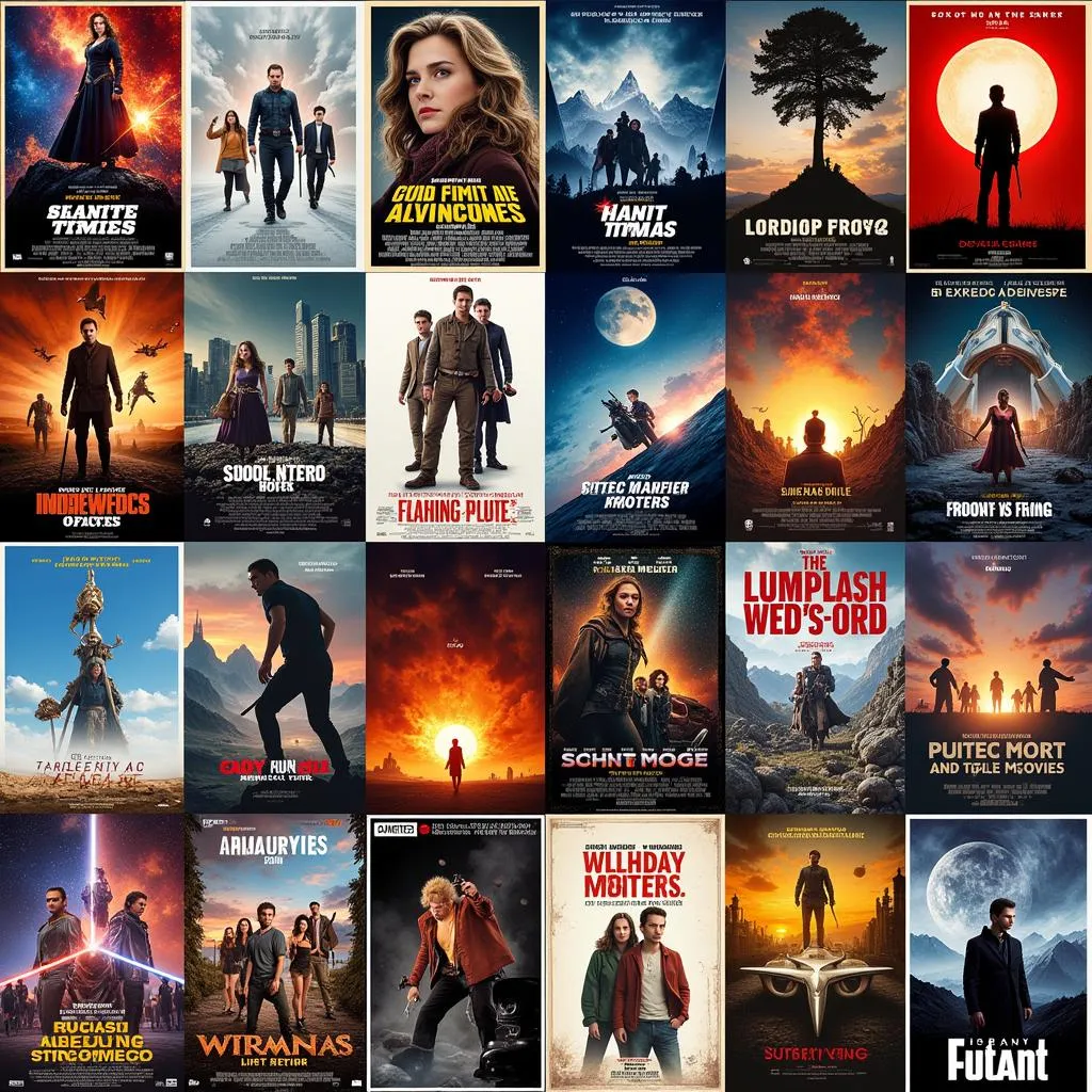 Movie Genres: A visual representation of various movie genres like action, comedy, and sci-fi.