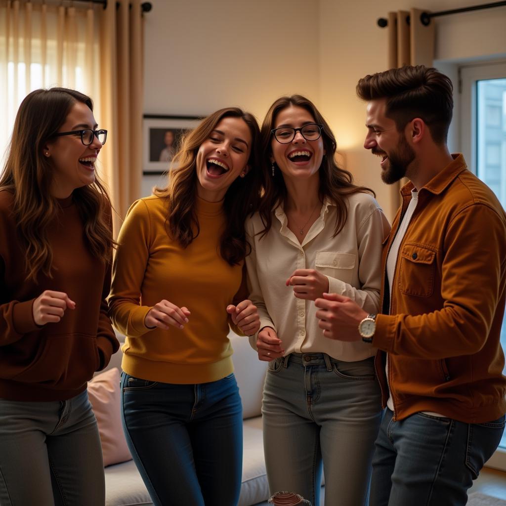 Group of Friends Enjoying Music and Dancing