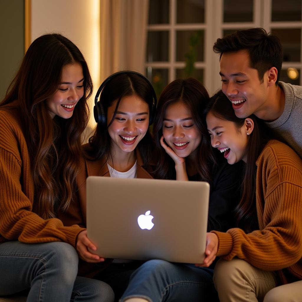 Group of Friends Enjoying Music Together