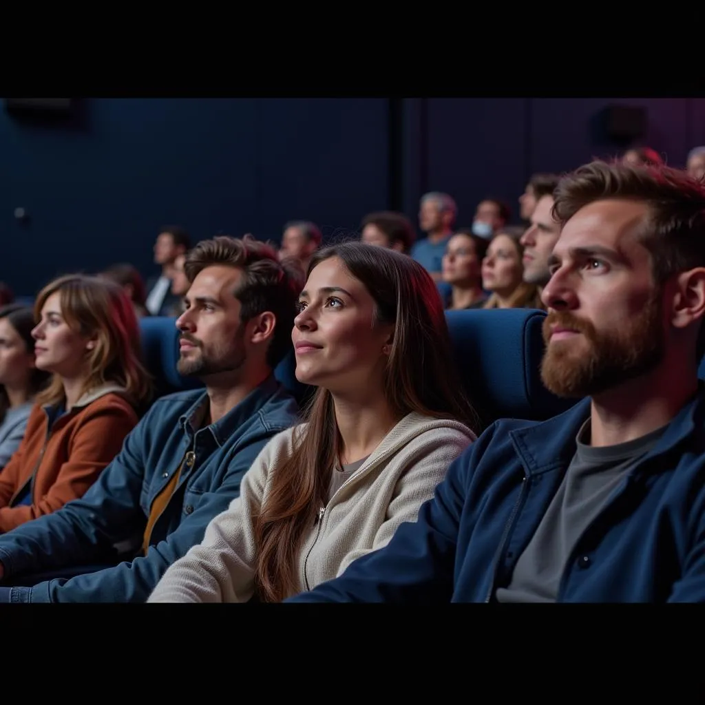 People enjoying a movie in a cinema