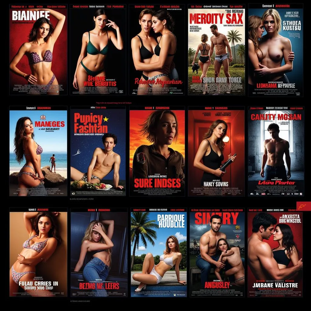 A poster collection of hardcore erotic movies