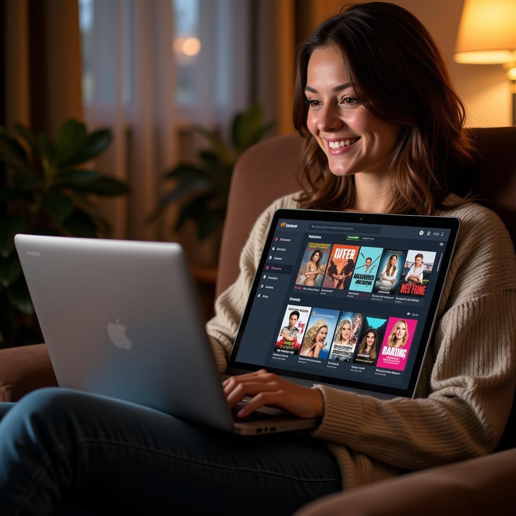 High-quality adult films streaming on a laptop