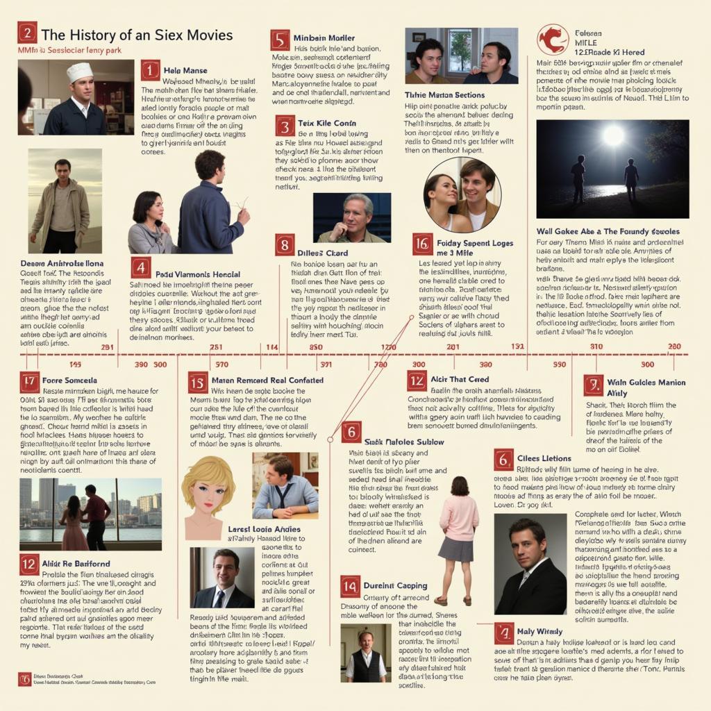 A timeline depicting the evolution of siex movies