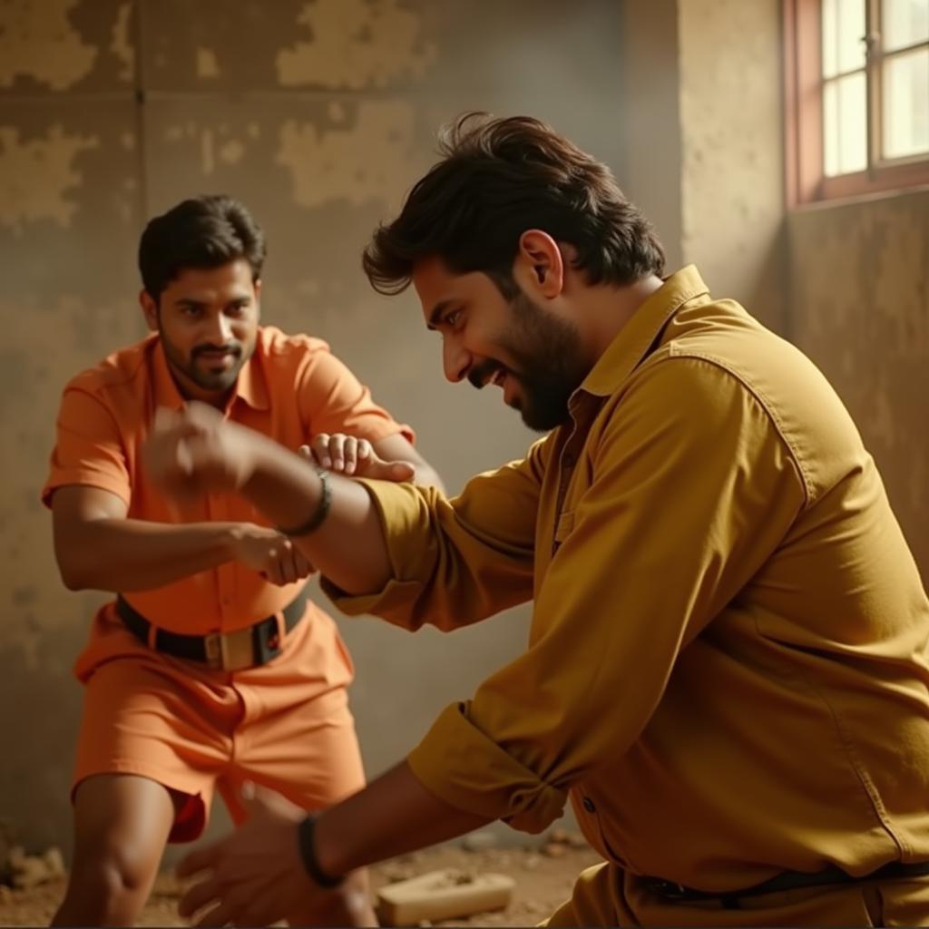 Action-packed scene from a 2022 Telugu film on iBomma