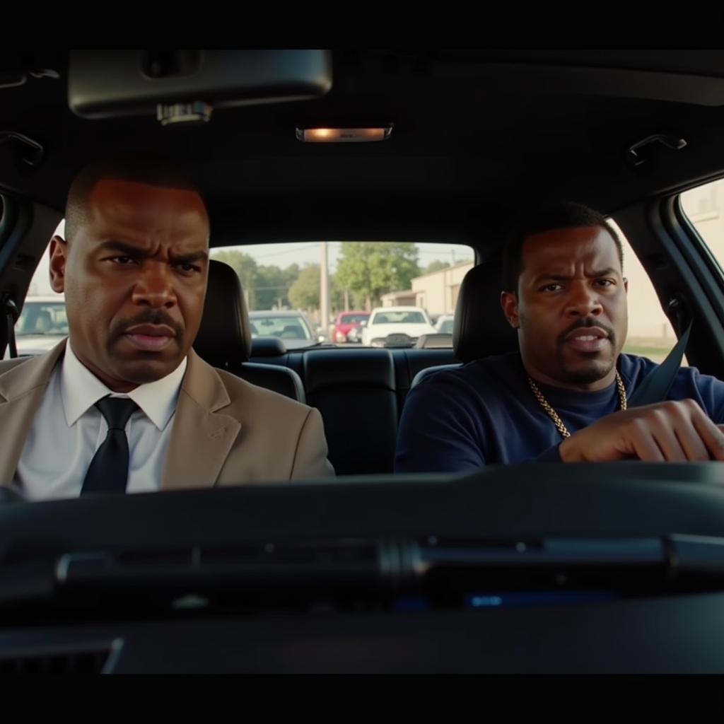 Ice Cube and Kevin Hart in a scene from "Ride Along"