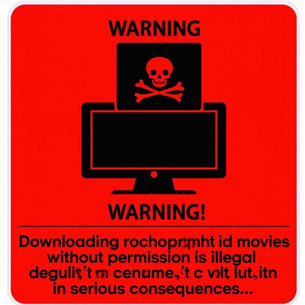 Warning sign for illegal movie download