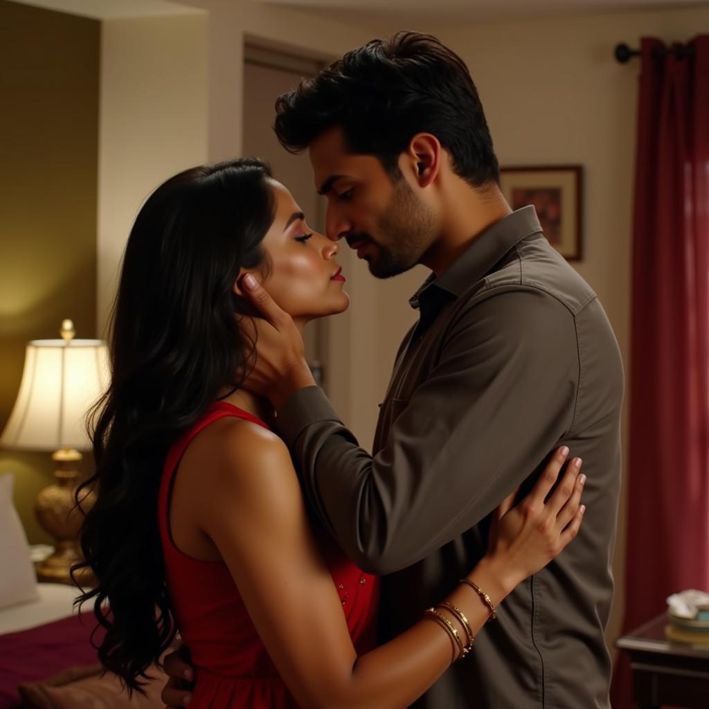 Couple Embracing in an Indian Web Series