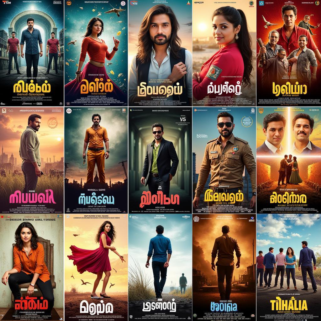 A collection of vibrant Infinity Tamil movie posters