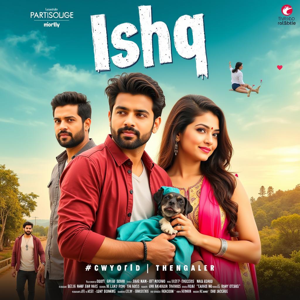 Ishq Malayalam movie poster with actors and title