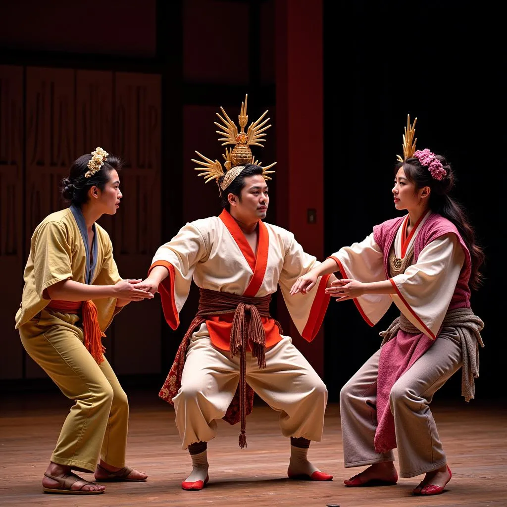 Traditional Japanese Theater Depicting Bondage