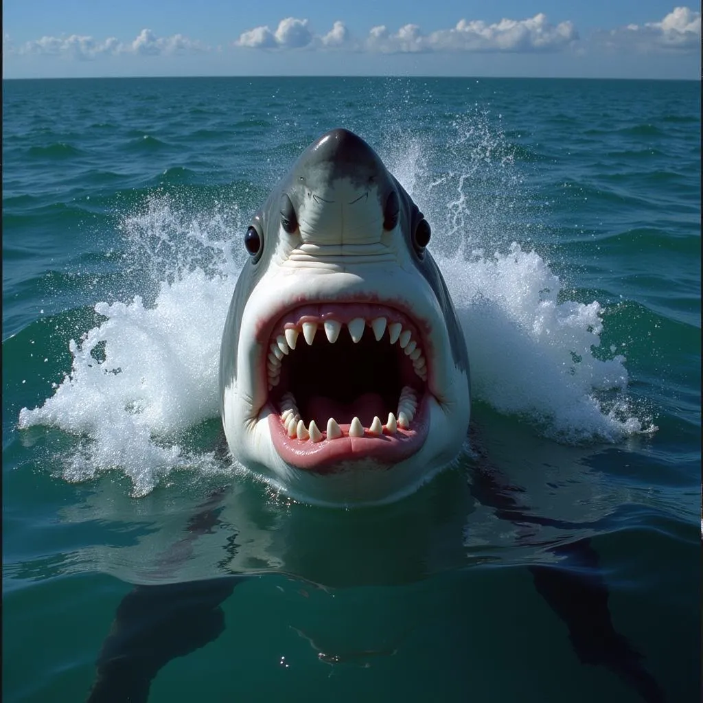 Jaws Movie Still: Shark Emerging from Water