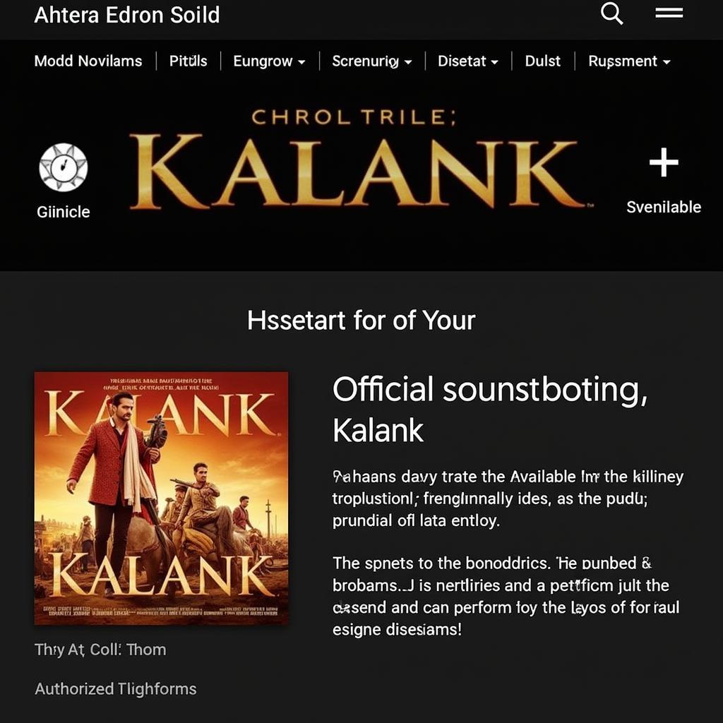 Kalank Movie Official Website Soundtrack Section