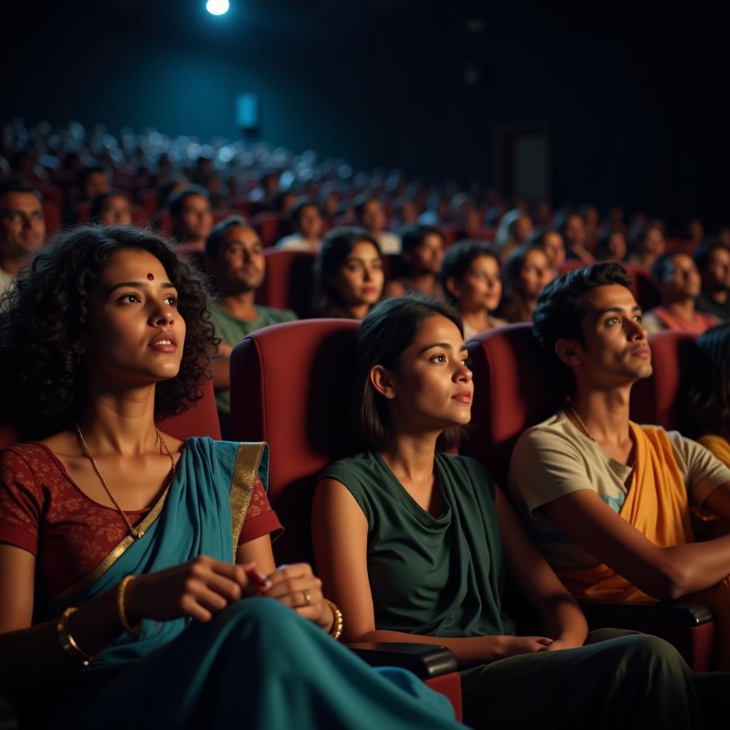 A Crowd Watching a Kannada Movie