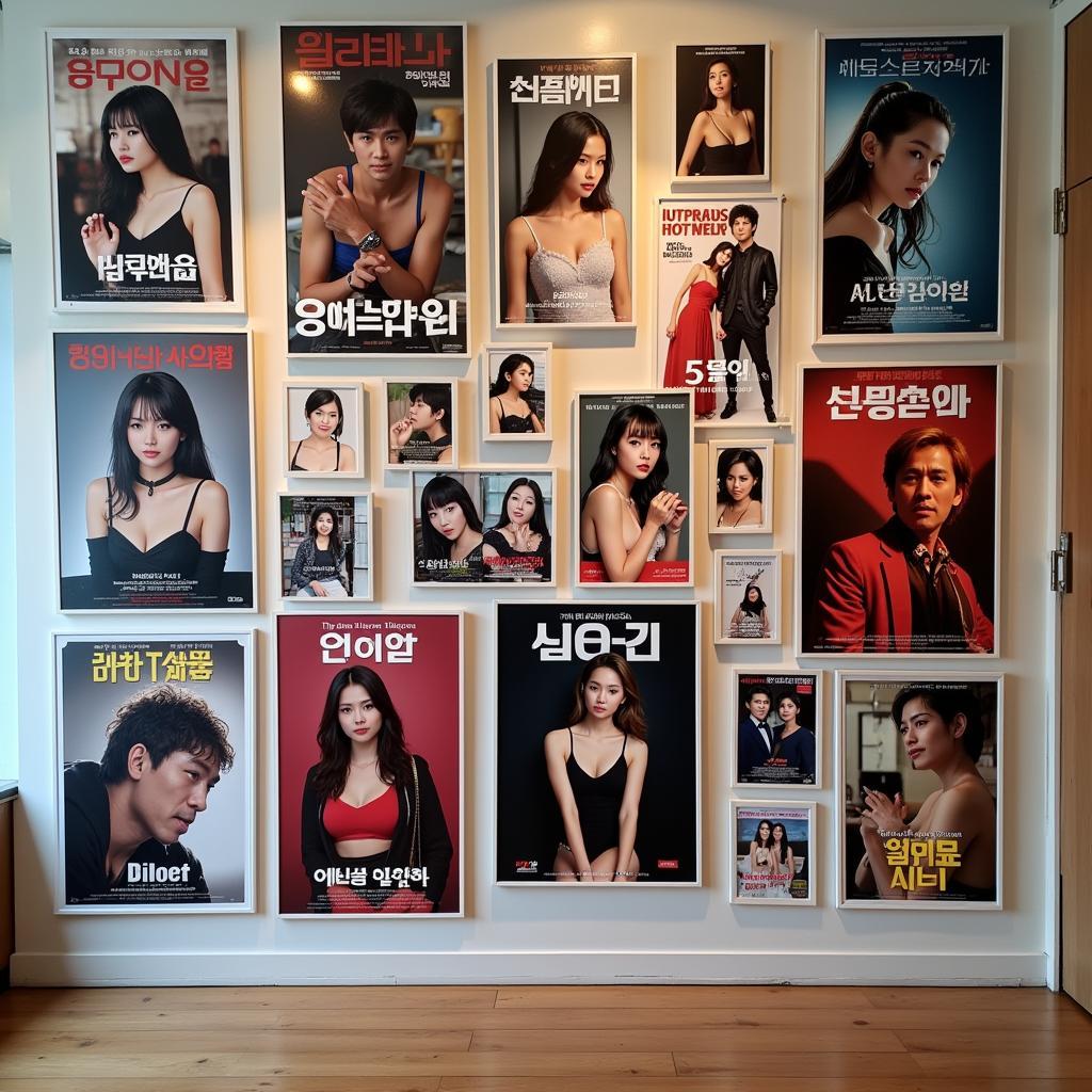 Korean Adult Movie Posters on a Wall