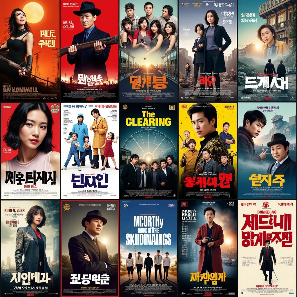 A diverse collection of Korean movie posters