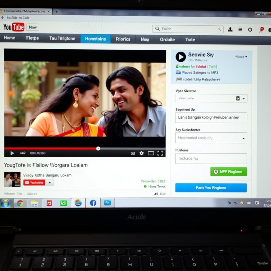 Creating Kotha Bangaru Lokam Ringtones from YouTube using an Online Converter